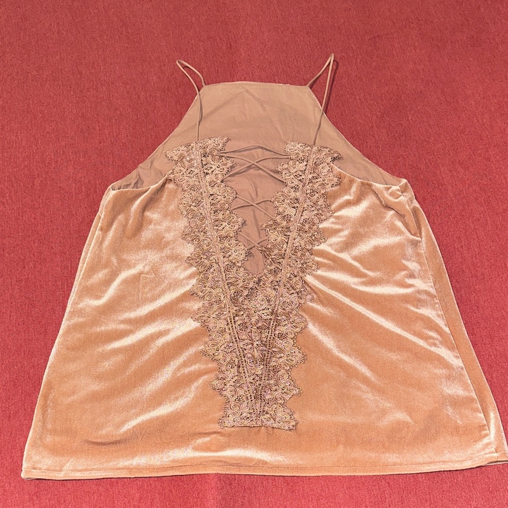 DO+BE Tan Lace-Up Camisole